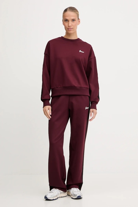 Guess bluza FABIA damska kolor bordowy z aplikacją V5BQ03 KCX22 - zdjęcie produktu nr 2