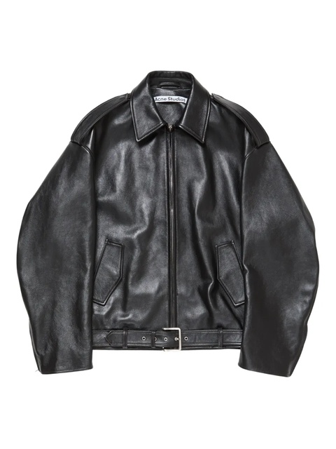 Acne Studios belted leather jacket - Black - zdjęcie produktu nr 1