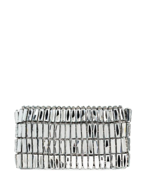 Self-Portrait mini bow-embellishment clutch bag - Silver - zdjęcie produktu nr 2