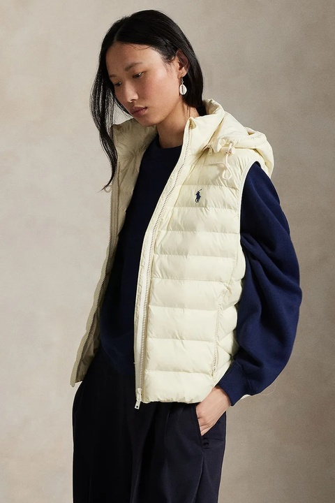 Polo Ralph Lauren bezrękawnik damski kolor beżowy zimowy 211958935 - zdjęcie produktu nr 1