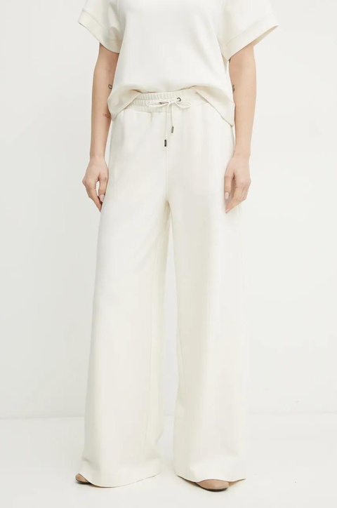 BOSS Orange spodnie dresowe damskie kolor beżowy szerokie high waist 50536743 - zdjęcie produktu nr 1