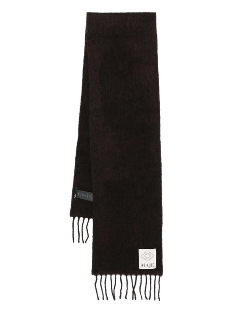 Maje fringed alpaca wool scarf - Brown - zdjęcie produktu nr 2