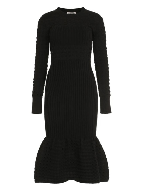 Alexander McQueen knitted mesh midi dress - Black - zdjęcie produktu nr 1