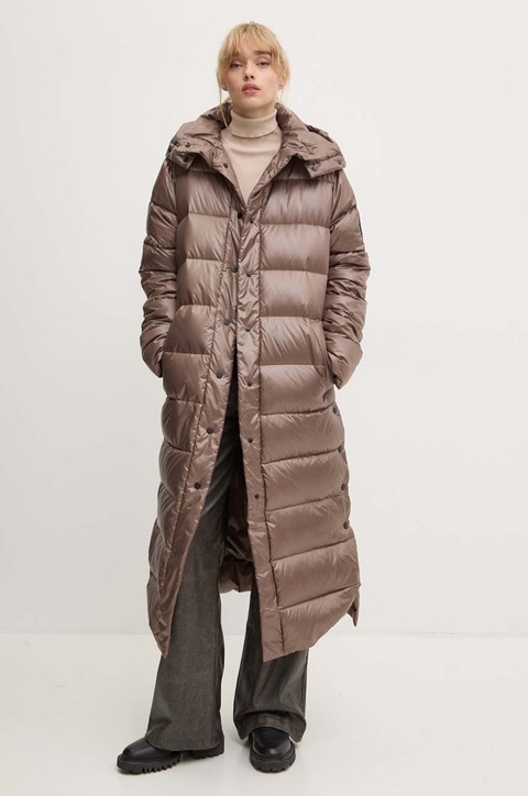 MMC STUDIO kurtka puchowa ICELAND damska kolor brązowy zimowa - zdjęcie produktu nr 2