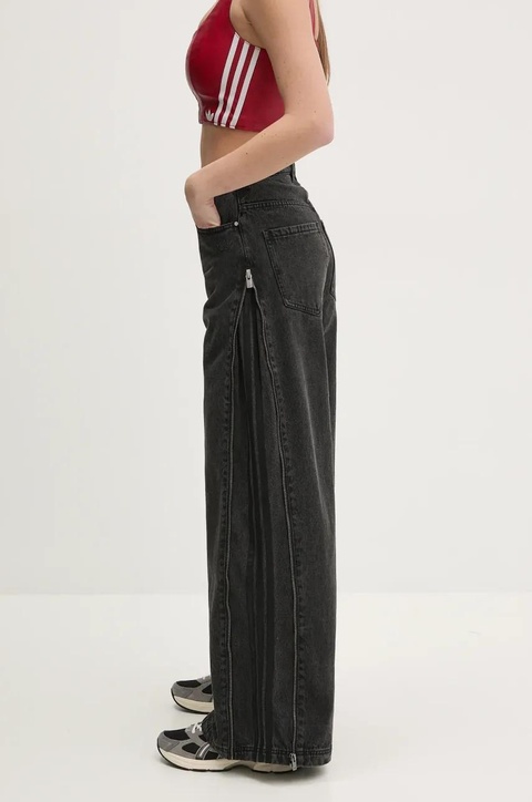 adidas Originals jeansy DENIM ZIP PANT damskie kolor czarny JX9211 - zdjęcie produktu nr 2