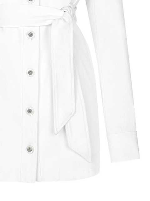 Dolce & Gabbana long belted denim jacket - White - zdjęcie produktu nr 2