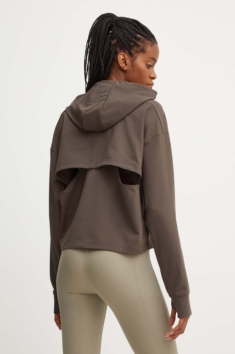 adidas Performance bluza treningowa Strength kolor zielony z kapturem gładka IW3190 - zdjęcie produktu nr 2