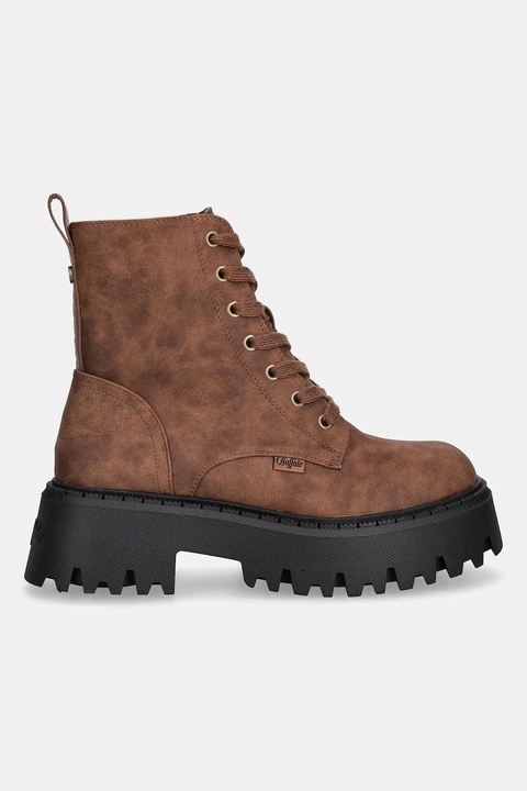Buffalo botki Aspen Lace Up Warm damskie kolor brązowy na platformie ocieplone 1622599-BRN - zdjęcie produktu nr 2