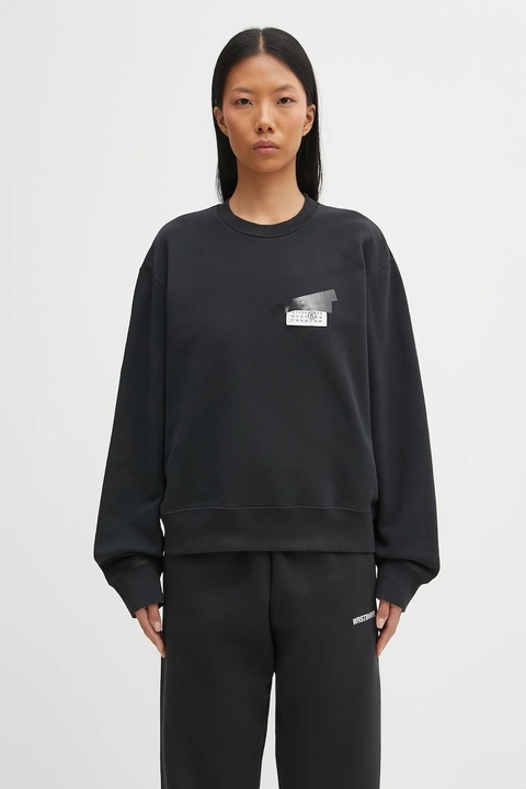 MM6 Maison Margiela bluza bawełniana damska kolor czarny z nadrukiem S62GU0143.M25024.899 - zdjęcie produktu nr 1