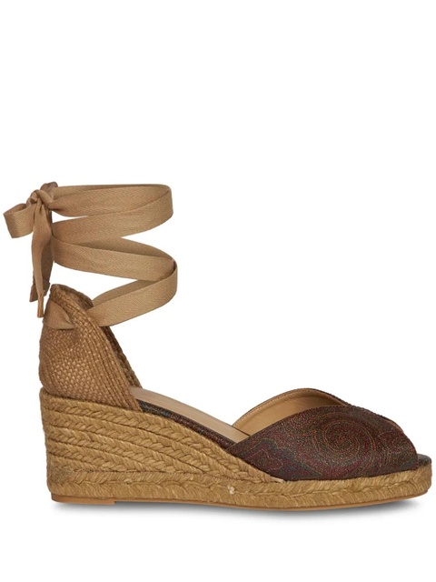 ETRO paisley wedge espadrilles - Red - zdjęcie produktu nr 1