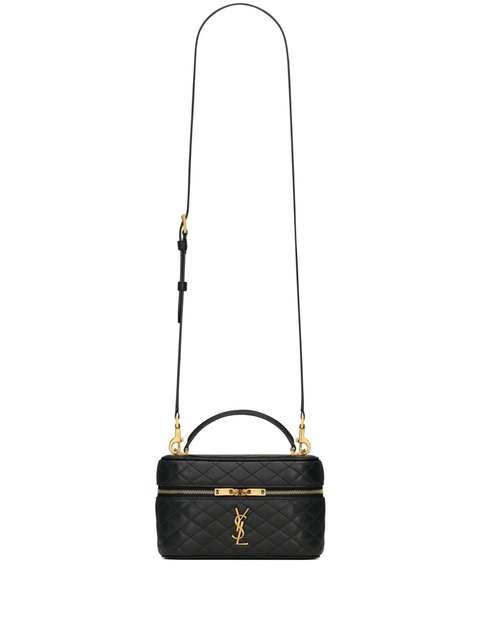 Saint Laurent mini logo-plaque vanity bag - Black - zdjęcie produktu nr 1