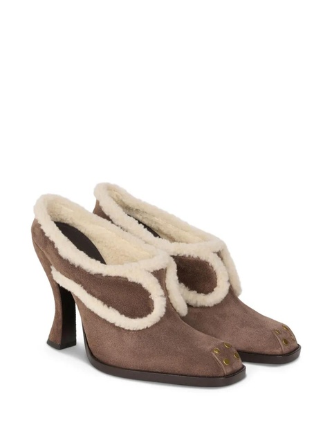 ETRO 105mm shearling-trimmed suede mules - M0696 - zdjęcie produktu nr 2