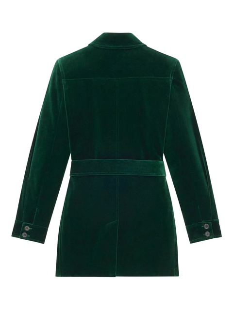 Saint Laurent belted velvet jacket - Green - zdjęcie produktu nr 2