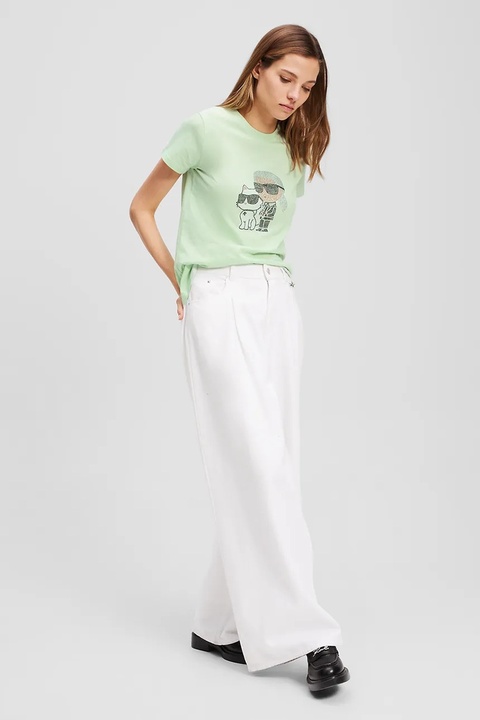 Karl Lagerfeld t-shirt bawełniany damski kolor zielony A1W17131 - zdjęcie produktu nr 2
