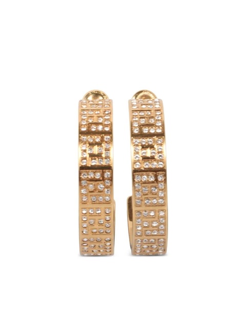 FENDI FF-embellished hoop earrings - Gold - zdjęcie produktu nr 1