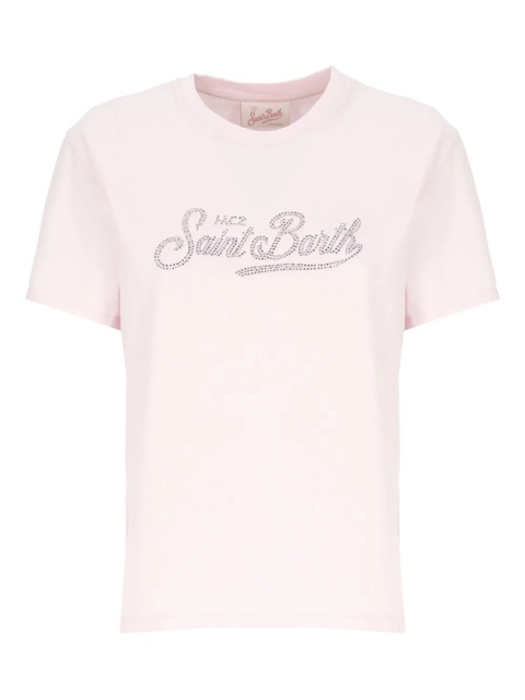 MC2 Saint Barth Emilie strass-logo crew-neck T-shirt - Pink - zdjęcie produktu nr 1