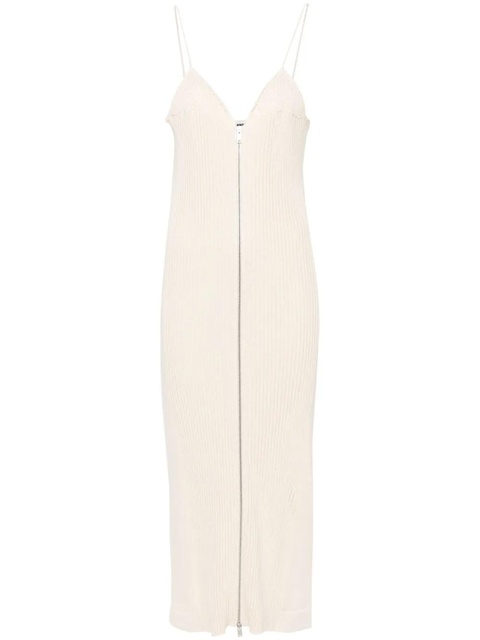 Jil Sander ribbed-knit cotton maxi dress - Neutrals - zdjęcie produktu nr 1