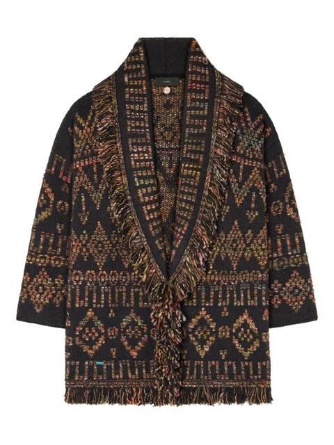 Alanui patterned fringed cardigan - Brown - zdjęcie produktu nr 1