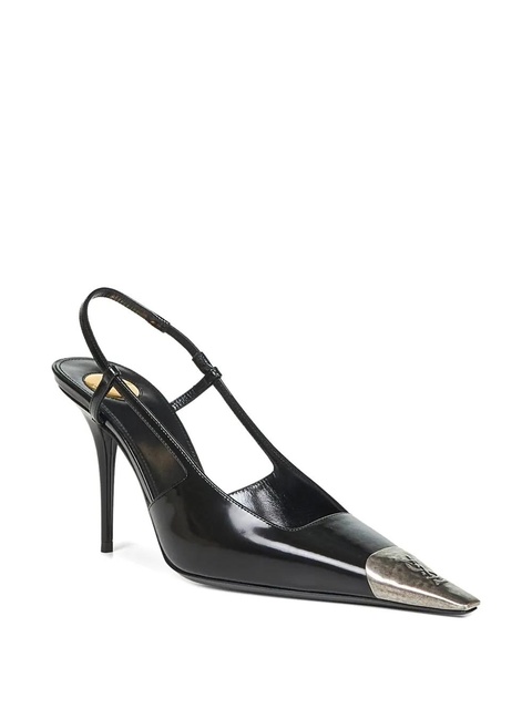 Saint Laurent 90mm Jeanne metal cap toe pumps - Black - zdjęcie produktu nr 2