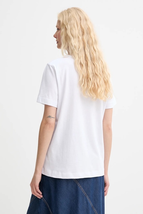 MUNTHE t-shirt bawełniany PIRIS damski kolor biały 252110525260 - zdjęcie produktu nr 2