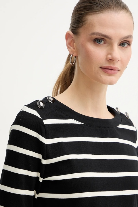 Morgan longsleeve bawełniany kolor czarny TBATO - zdjęcie produktu nr 1