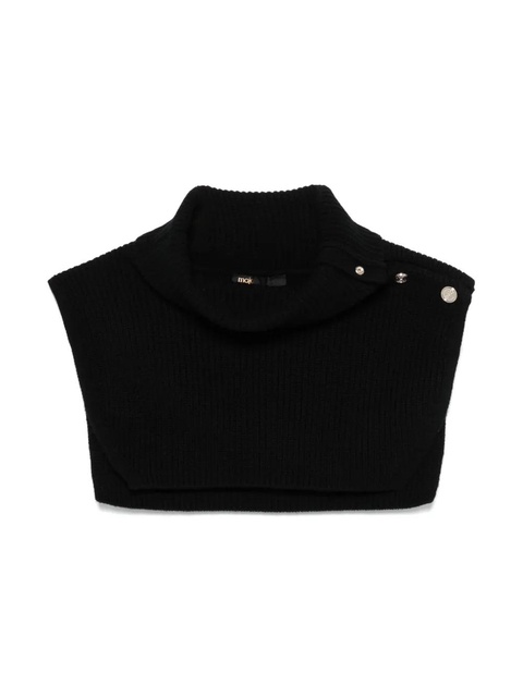 Maje button-up wool-cashmere collar wrap - Black - zdjęcie produktu nr 1