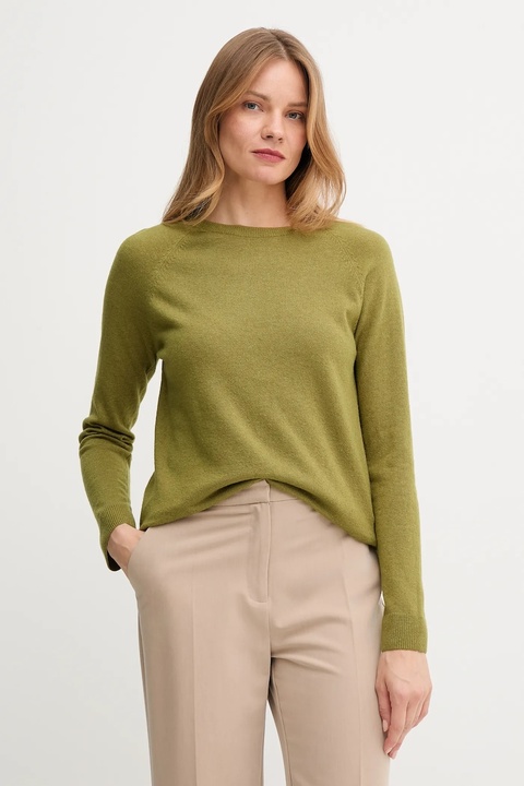 United Colors of Benetton sweter z domieszką wełny damski kolor zielony 1035D1P17 - zdjęcie produktu nr 1
