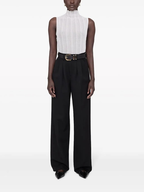 ANINE BING Carrie wide-leg wool trousers - Black - zdjęcie produktu nr 2