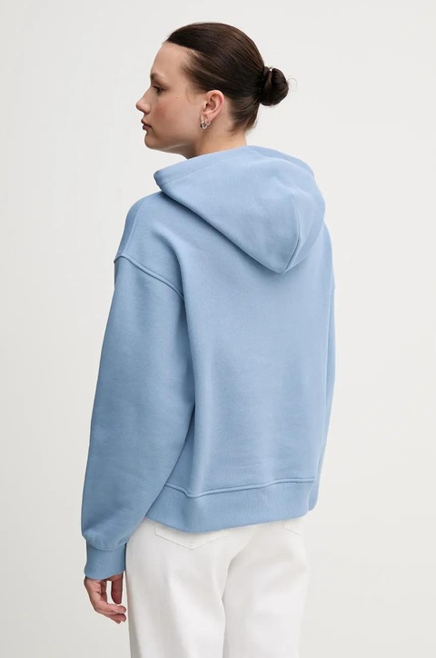 Tommy Jeans bluza bawełniana damska kolor niebieski z kapturem DW0DW19414 - zdjęcie produktu nr 2