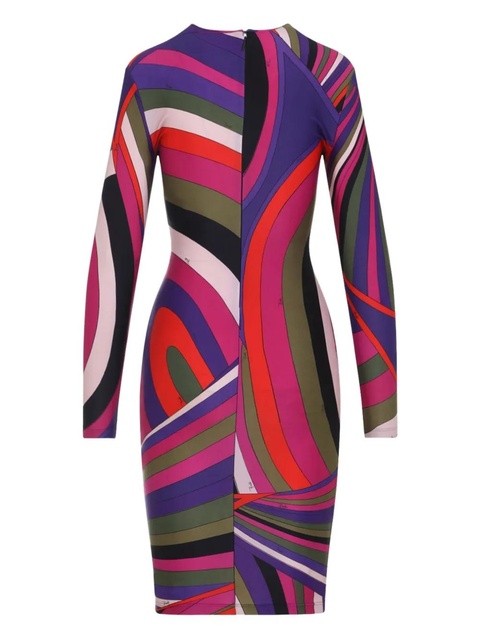 PUCCI long-sleeve swirl-pattern dress - Pink - zdjęcie produktu nr 1