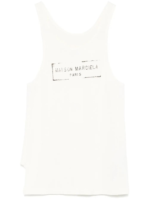 Maison Margiela logo-print tank top - Neutrals - zdjęcie produktu nr 1