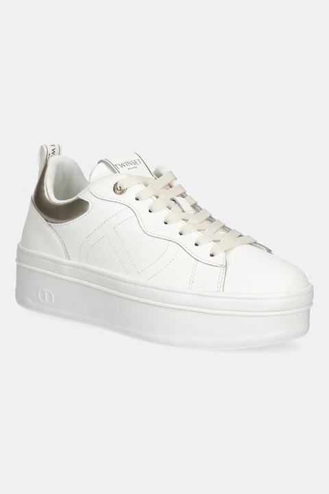 Twinset sneakersy skórzane damskie kolor biały 252TCP024 - zdjęcie produktu nr 1