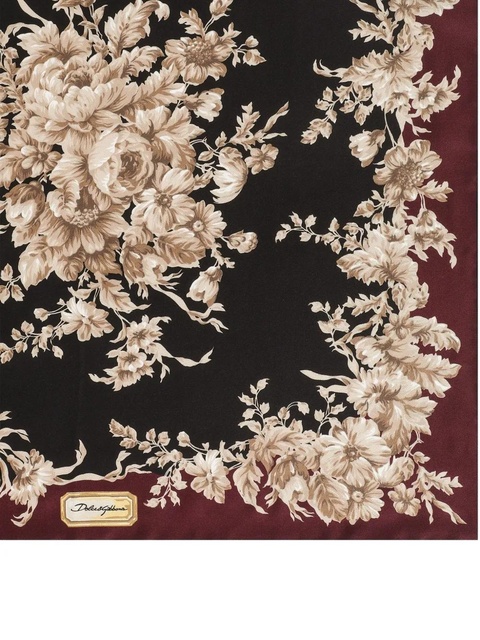 Dolce & Gabbana floral-print silk scarf - Red - zdjęcie produktu nr 1