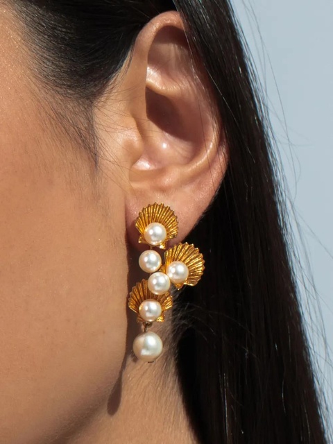 Jennifer Behr Nerida pearl-detail earrings - Gold - zdjęcie produktu nr 2