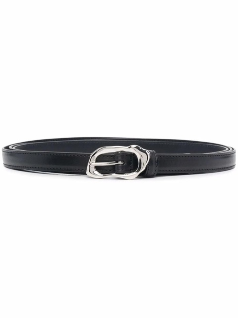 Alexander McQueen Molten thin leather belt - Black - zdjęcie produktu nr 2