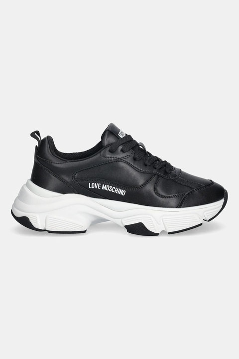 Love Moschino sneakersy skórzane damskie kolor czarny JA15246G0NIA0000 - zdjęcie produktu nr 1