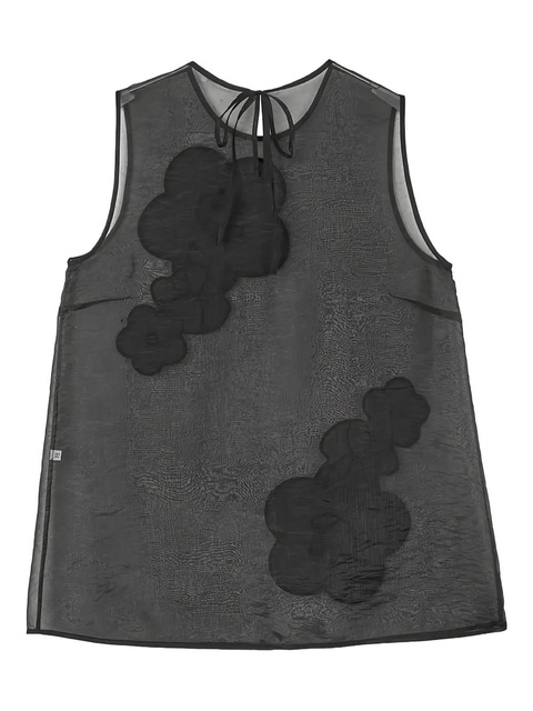 Cecilie Bahnsen Alba flower-embellishment top - Black - zdjęcie produktu nr 2