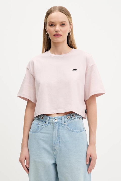 Vans t-shirt bawełniany damski kolor różowy VN000P5QO3N1 - zdjęcie produktu nr 1