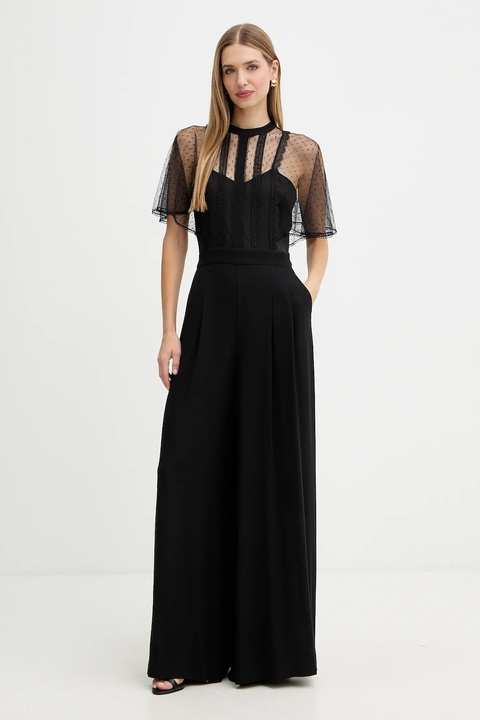 Twinset kombinezon kolor czarny koronkowy z dekoltem okrągłym 252TT2340 - zdjęcie produktu nr 1