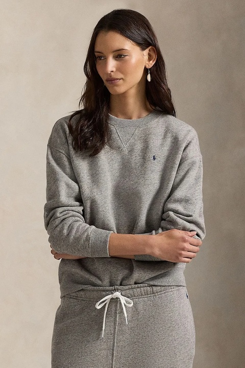 Polo Ralph Lauren bluza damska kolor szary gładka 211943006 - zdjęcie produktu nr 1