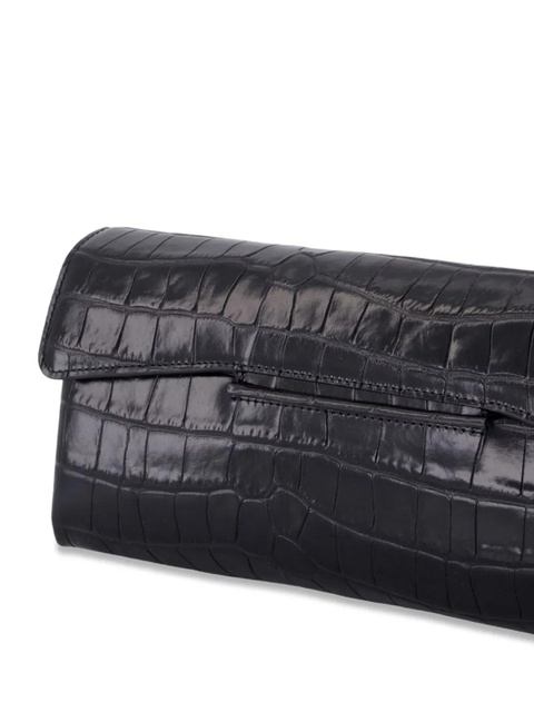 TOTEME croc-embossed flap clutch bag - Black - zdjęcie produktu nr 2