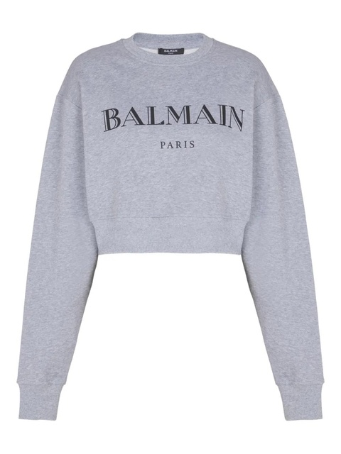 Balmain logo-print crew-neck sweatshirt - Grey - zdjęcie produktu nr 1