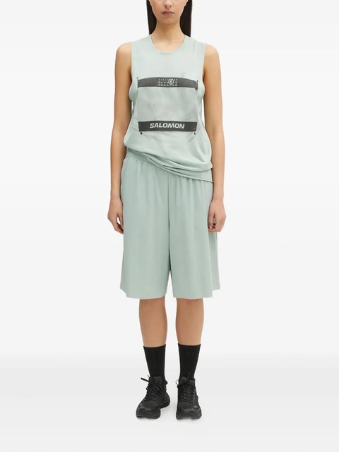 MM6 Maison Margiela elastic-waistband shorts - Green - zdjęcie produktu nr 2