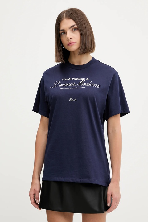 HUGO t-shirt bawełniany damski kolor granatowy 50545551 - zdjęcie produktu nr 1