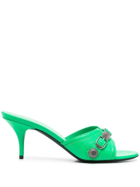 Balenciaga Cagole studded leather sandals - Green - zdjęcie produktu nr 1