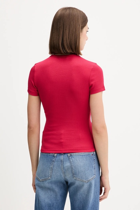 Tommy Jeans t-shirt damski kolor bordowy DW0DW17881 - zdjęcie produktu nr 2