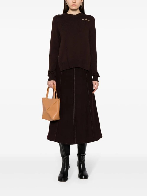 LOEWE mini Puzzle Fold tote bag - Brown - zdjęcie produktu nr 1