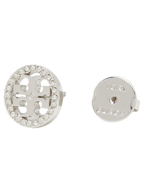 Tory Burch Miller crystal-embellished stud earrings - Silver - zdjęcie produktu nr 2