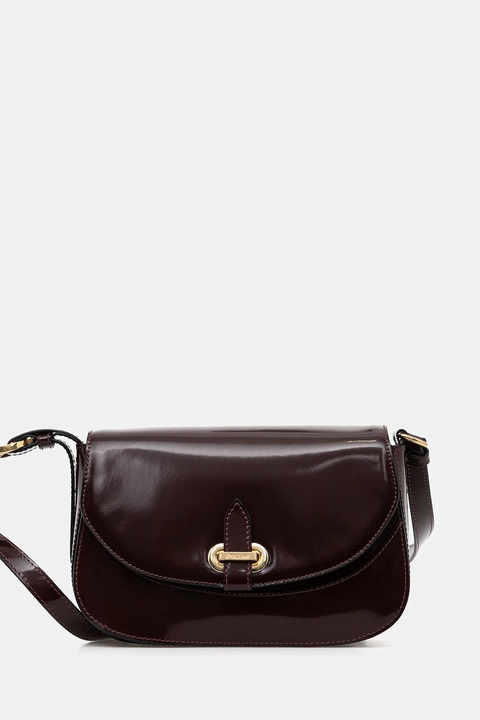 Pollini torebka skórzana kolor bordowy PC4403PP0N QB1 - zdjęcie produktu nr 1