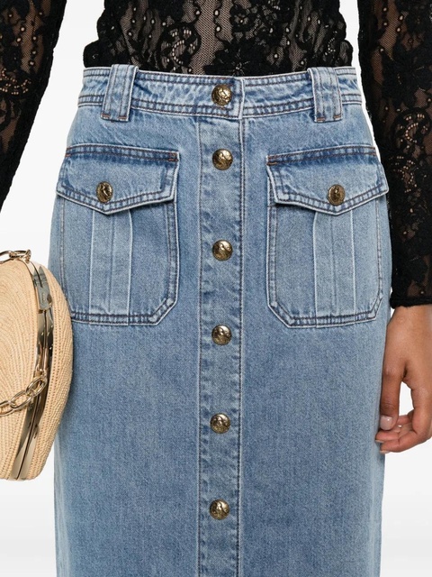 ZIMMERMANN button-front flap-pocket skirt - Blue - zdjęcie produktu nr 2